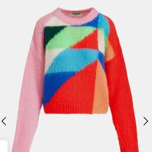 Essentiel Antwerp Efancy Intarsia-Knitted Colorblock geometric Sweater – XS